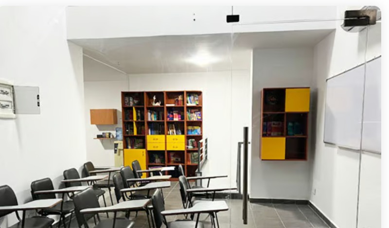 Master Maths classroom with study resource shelves
